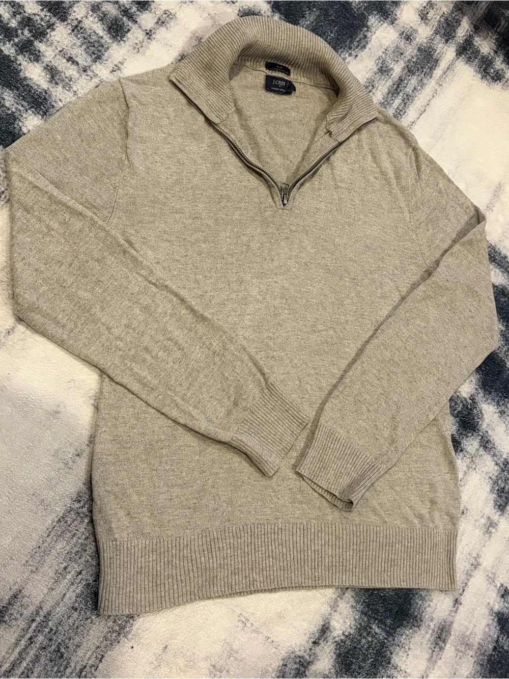J. Crew Men’s Slim Harbor Cotton 1/4-zip Sweater Sz: Small